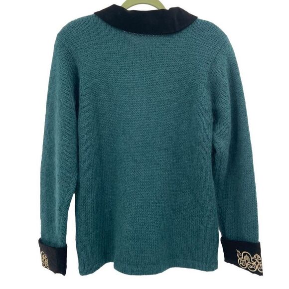 C. Webb & Co. Vintage Mohair Blend Cardigan Sweater Green Medium - Picture 5 of 9